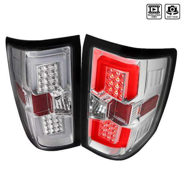 Spec-D Tuning 14-15 Chevrolet Silverado LED Tail Lights - Chrome LT-SIV14CLED-TM - main